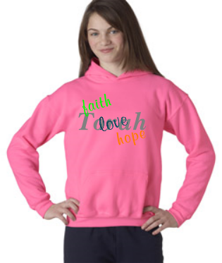 faith love hope Torah hoodie